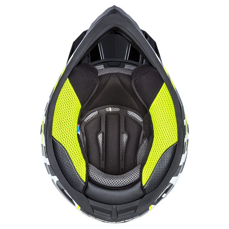 Casco Cassida Cross Cup Sonic Motocross negro-blanco-amarillo fluo