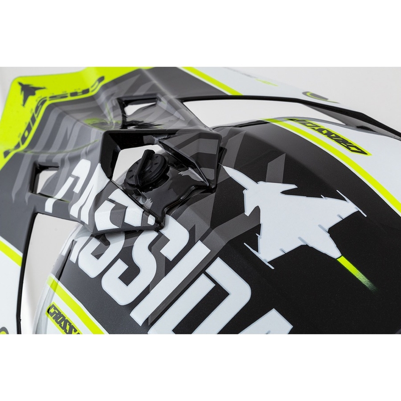 Casco Cassida Cross Cup Sonic Motocross negro-blanco-amarillo fluo