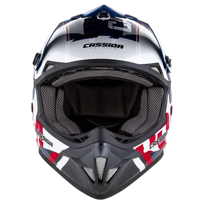 Casco de motocross Cassida Cross Cup Sonic rojo-azul-blanco