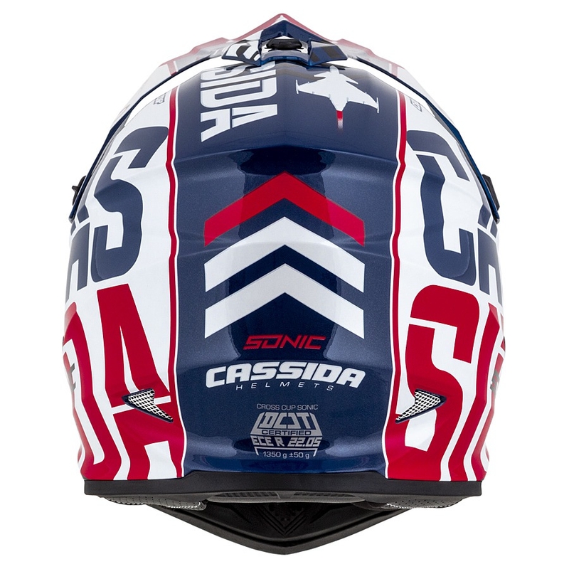 Casco de motocross Cassida Cross Cup Sonic rojo-azul-blanco