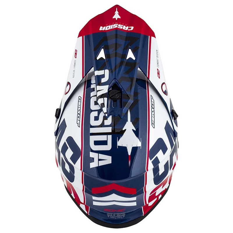 Casco de motocross Cassida Cross Cup Sonic rojo-azul-blanco