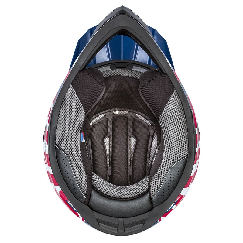 Casco de motocross Cassida Cross Cup Sonic rojo-azul-blanco