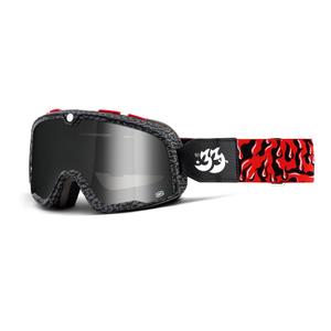 Gafas 100% BARSTOW House Ind. negro-rojo (plexi plateado espejado)