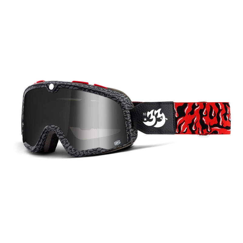 Gafas 100% BARSTOW House Ind. negro-rojo (plexi plateado espejado)