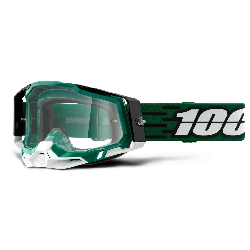 Motokrosové brýle 100% RACECRAFT 2 zelené (čiré plexi)