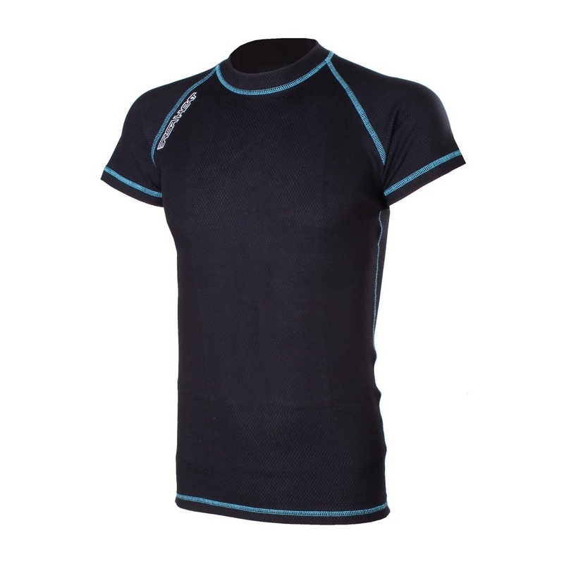 Camiseta térmica RSA Heat negra-azul manga corta
