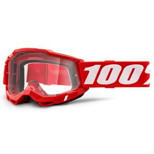 Gafas de motocross 100% ACCURI 2 rojas (plexi transparente)