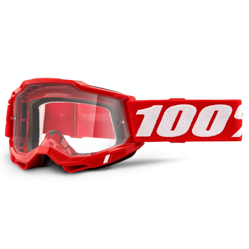 Gafas de motocross 100% ACCURI 2 rojas (plexi transparente)