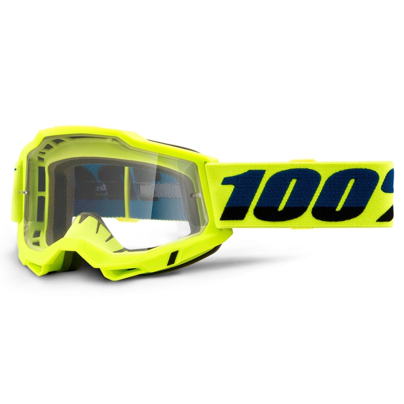 Gafas de motocross 100% ACCURI 2 amarillo fluo (plexi transparente)