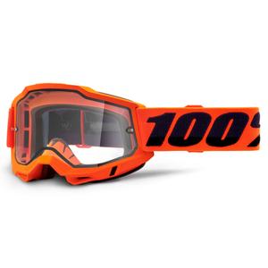 Gafas de motocross 100% ACCURI 2 naranja (doble plexi transparente)