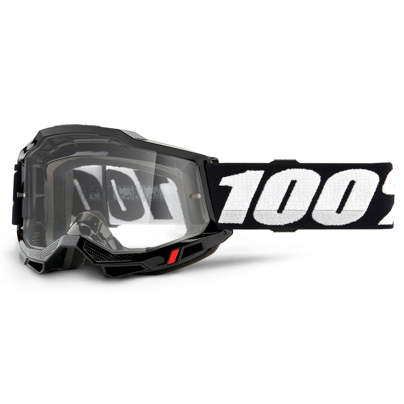 Gafas de motocross 100% ACCURI 2 OTG negras (plexi transparente)