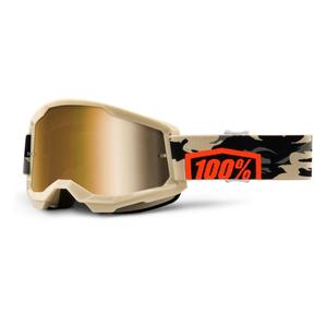 Gafas de motocross 100% STRATA 2 Kombat - Beige verdadero (plexi dorado)