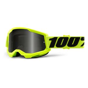 Gafas de motocross 100% STRATA 2 amarillo fluo (plexi ahumado) liquidación