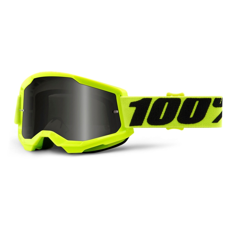 Gafas de motocross 100% STRATA 2 amarillo fluo (plexi ahumado)