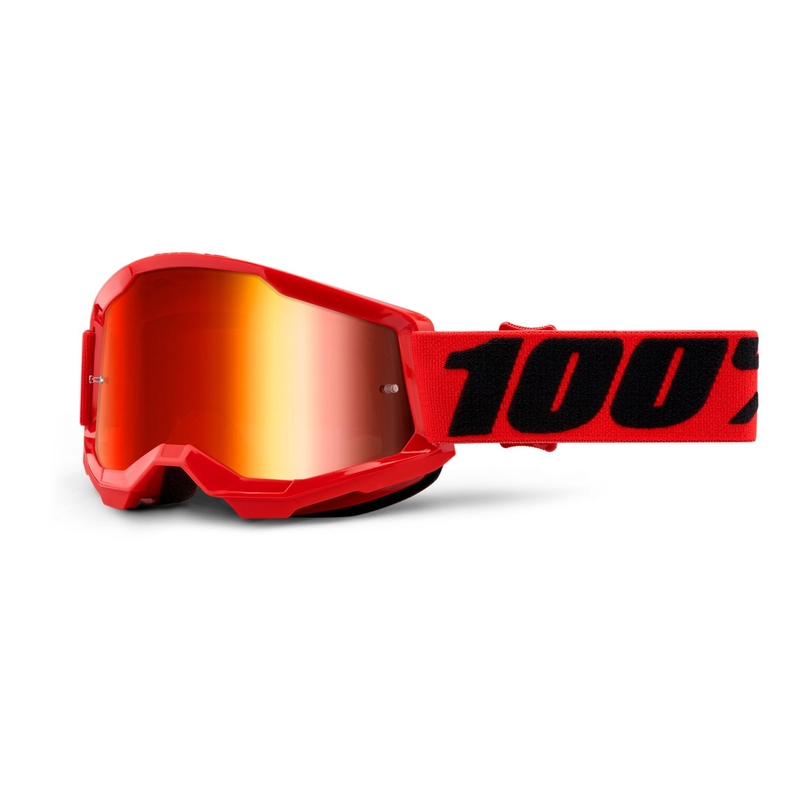 Gafas de motocross para niños 100% STRATA 2 rojo (plexi rojo espejado)