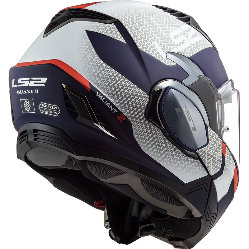 Casco de moto abatible LS2 FF900 Valiant II Citius azul-blanco-rojo