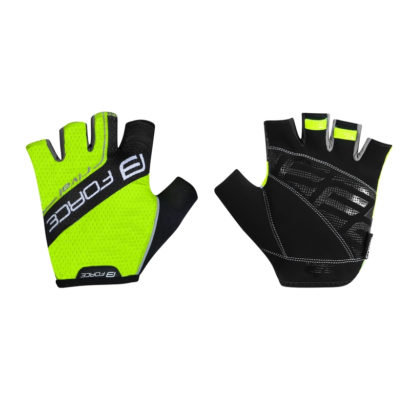 Guantes FORCE Rival negro-amarillo fluorescente liquidación