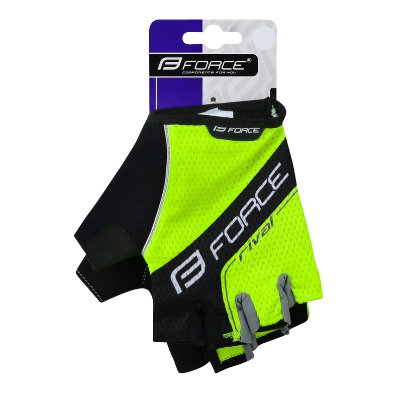 Guantes FORCE Rival negro-amarillo fluorescente liquidación