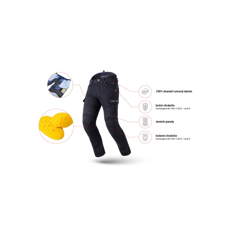 Street Racer Cargo CE Negro Jeans Moto