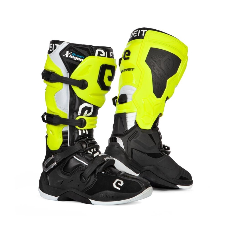 Botas de moto Eleveit X-Legend negro-amarillo fluorescente-blanco liquidación