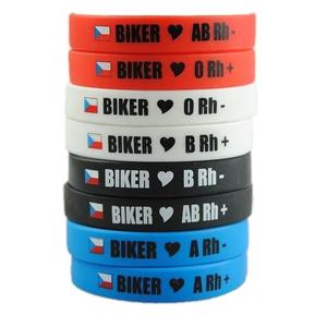 Pulsera Moto Biker con grupo sanguíneo A RH+