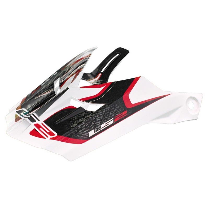 Visera de casco para LS2 PEAK MX456 Brújula blanco-rojo