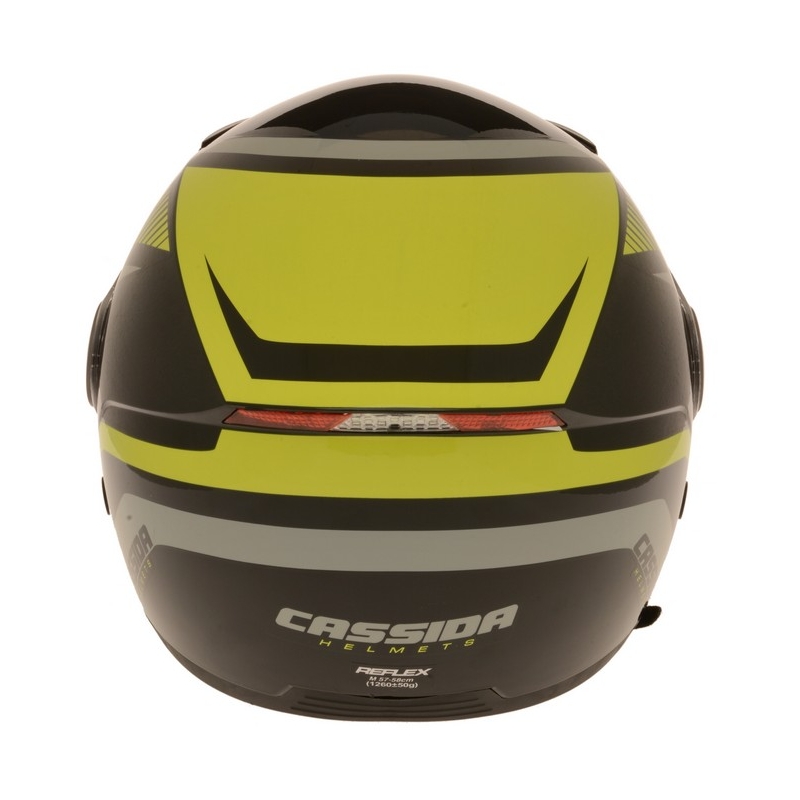 Casco de moto Cassida Reflex abierto negro-plata-amarillo fluo