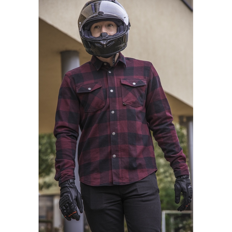 Camiseta de moto Oxford Kickback 2.0 roja y negra liquidación