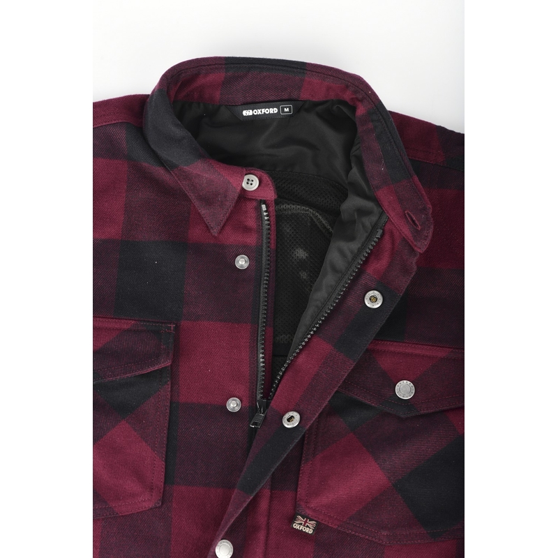 Camiseta de moto Oxford Kickback 2.0 roja y negra liquidación