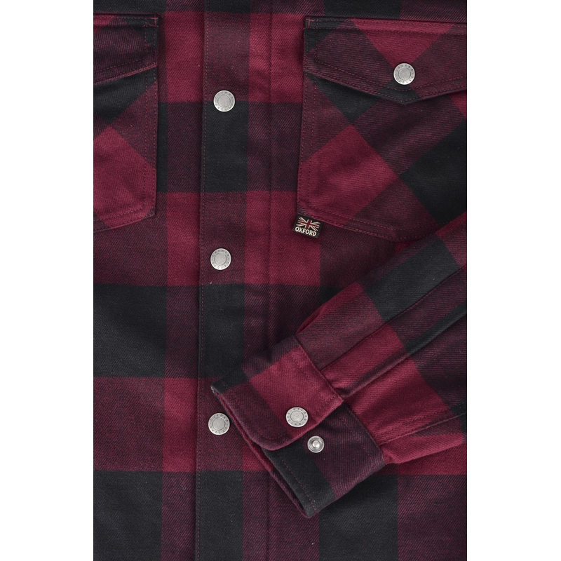Camiseta de moto Oxford Kickback 2.0 roja y negra liquidación