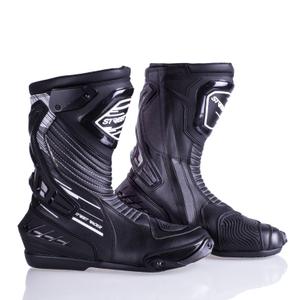 Botas de moto Street Racer Grid en blanco y negro