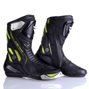 Botas de moto Street Racer GTR negro-amarillo fluorescente