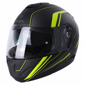 Casco de moto RSA Rival negro-gris-amarillo fluorescente tip-up