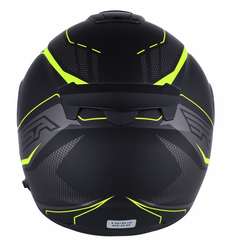 Casco de moto RSA Rival negro-gris-amarillo fluorescente tip-up