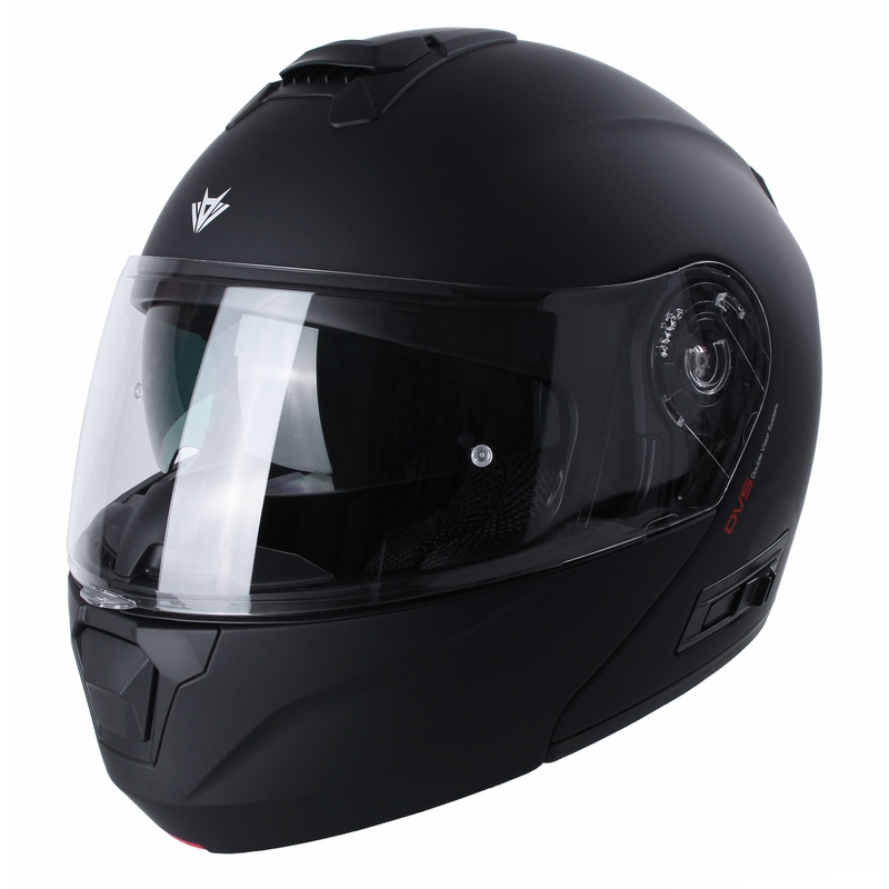 Casco de moto abatible RSA Rival, negro mate.