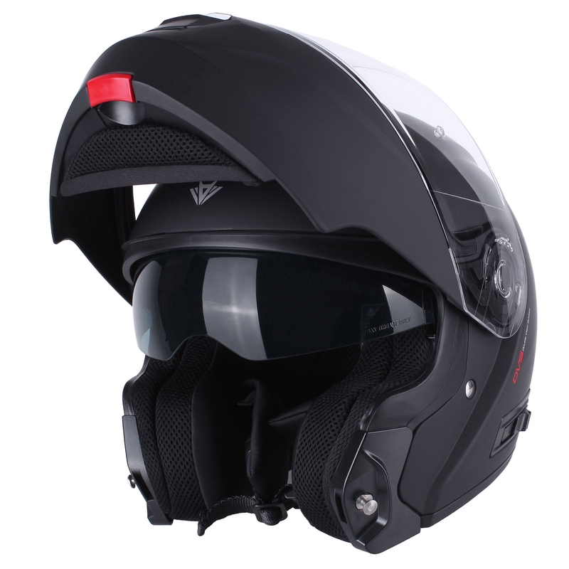 Casco de moto abatible RSA Rival, negro mate.