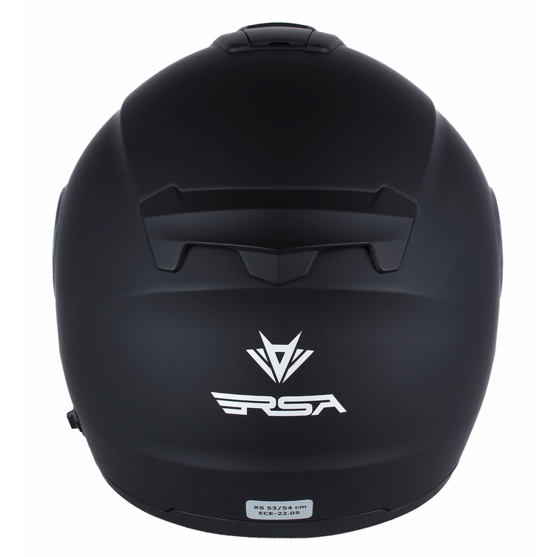 Casco de moto abatible RSA Rival, negro mate.