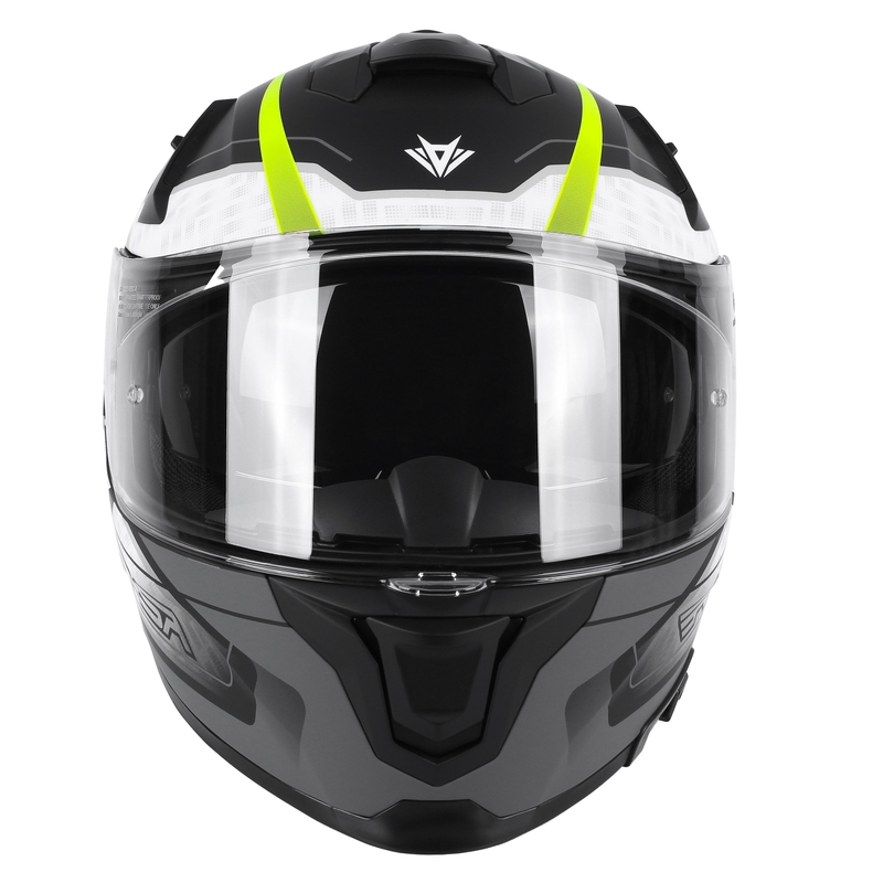 Casco integral de moto RSA Rapid gris-amarillo fluo liquidación