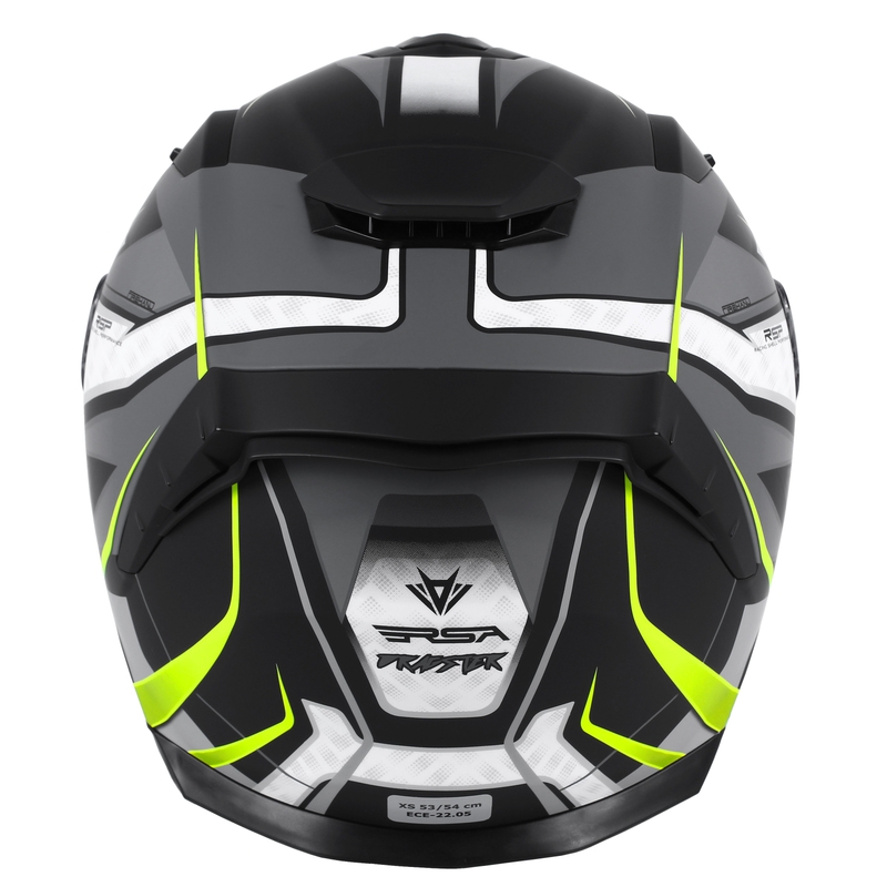 Casco integral de moto RSA Rapid gris-amarillo fluo liquidación