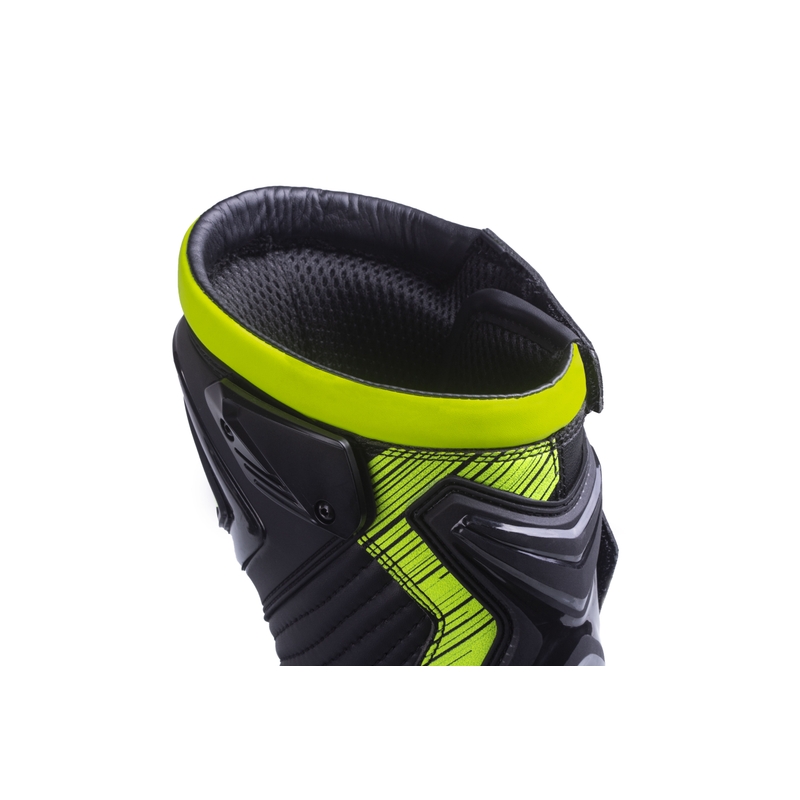 Botas de moto Street Racer Grid Negro-Amarillo Flúo