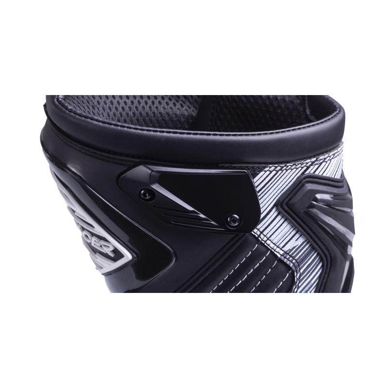 Botas de moto Street Racer Grid en blanco y negro
