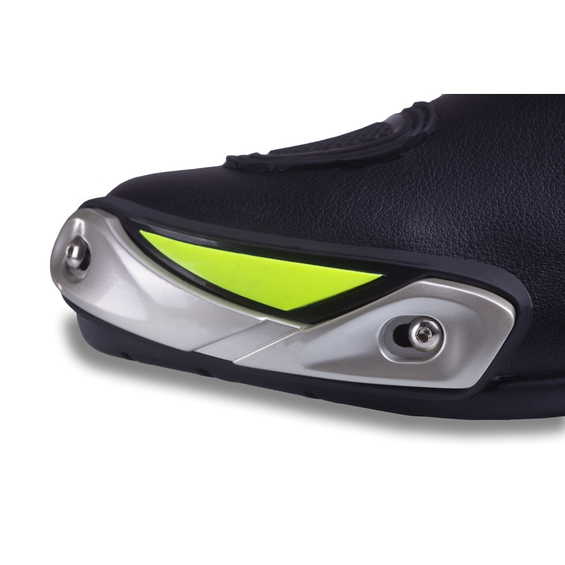 Botas de moto Street Racer GTR negro-amarillo fluo