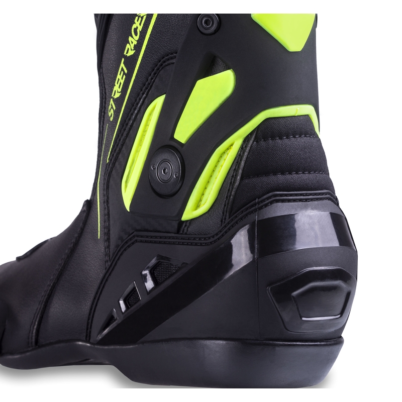 Botas de moto Street Racer GTR negro-amarillo fluo