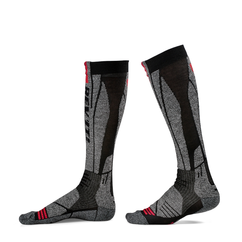 Calcetines de moto Revit Kalahari gris y rojo liquidación