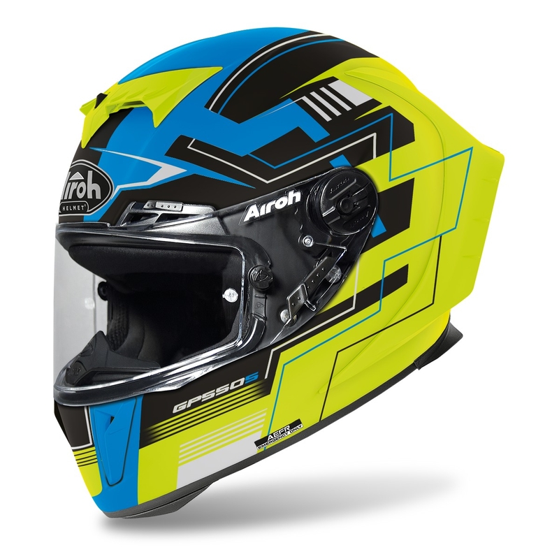 Integrální přilba na motorku Airoh GP550 S Challenge 2022 žluto-modrá matná