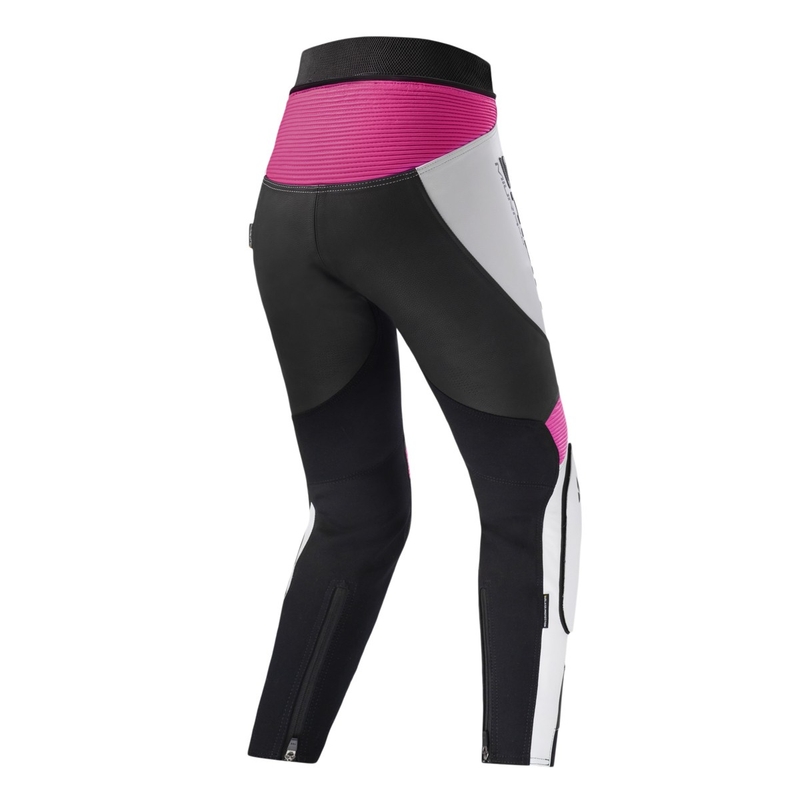 Pantalón de moto Shima Miura 2.0 negro, blanco y rosa para mujer