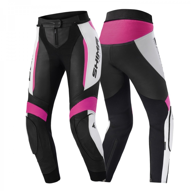 Pantalón de moto Shima Miura 2.0 negro, blanco y rosa para mujer