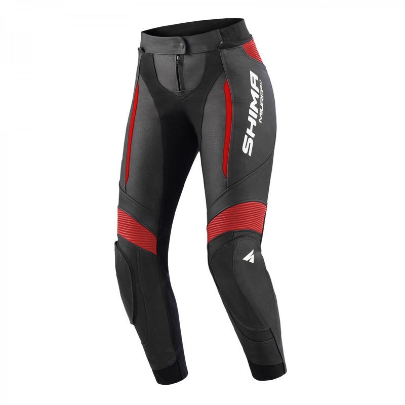 Pantalón de moto Shima Miura 2.0 Negro/Rojo, Mujer