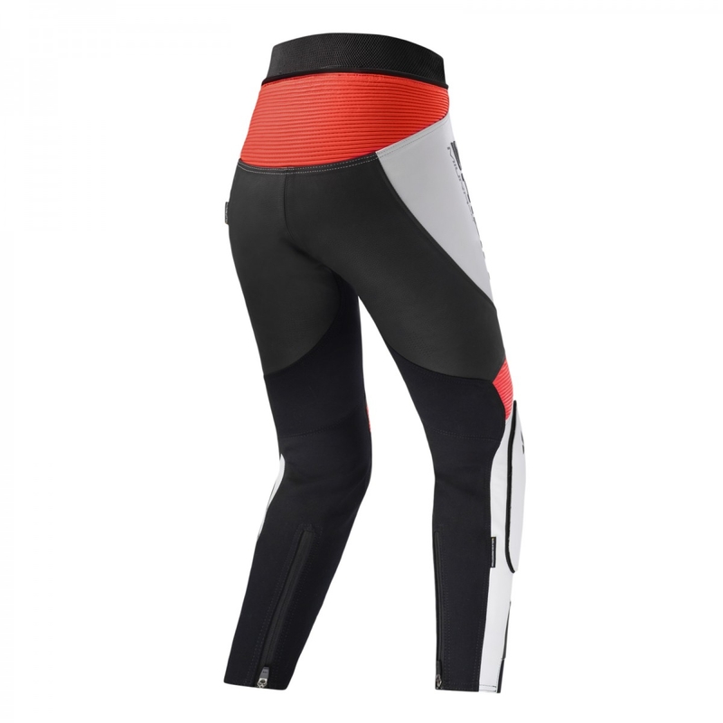 Pantalón de moto Shima Miura 2.0 Negro-Blanco-Rojo Flúo para mujer