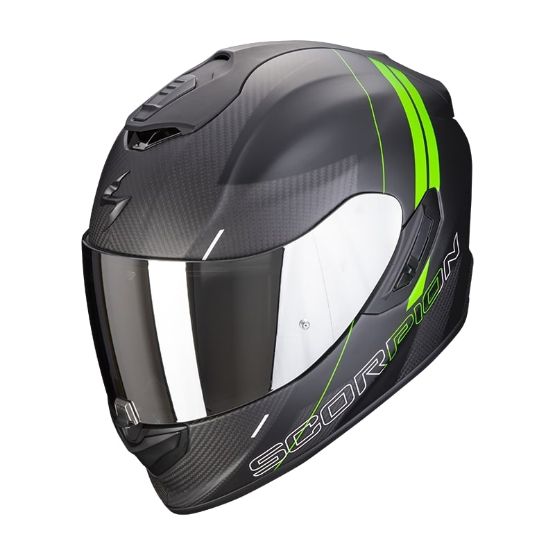 Casco integral de moto Scorpion EXO-1400 Carbon Air Drik negro-verde mate